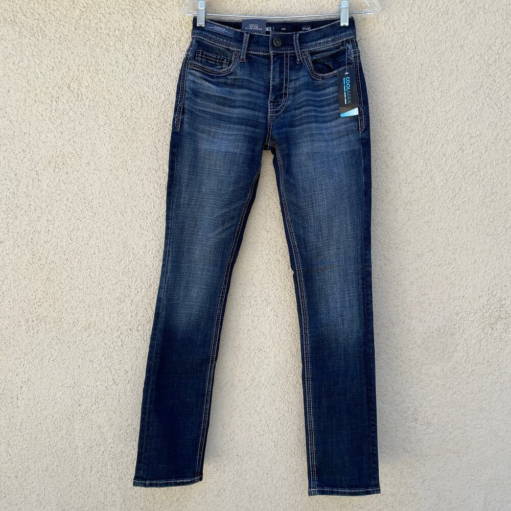 NEW BKE Blue Alec Slim Fit Low Rise Standard Stardust Jeans 27 x 32